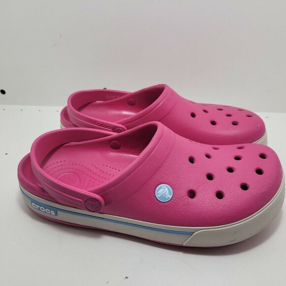 𝅺CROCS Unisex Round Toe Slip On Comfort Slingback Pink Clog Shoes Size M8 W10 - Picture 4 of 8
